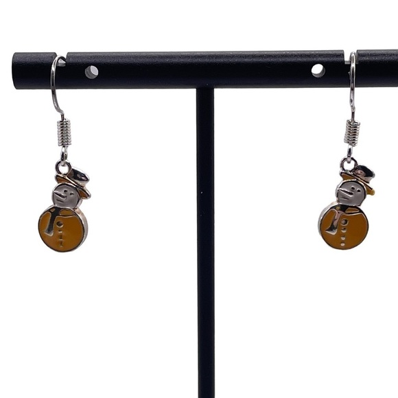 Snowman wire hook earrings New - Picture 1 of 4